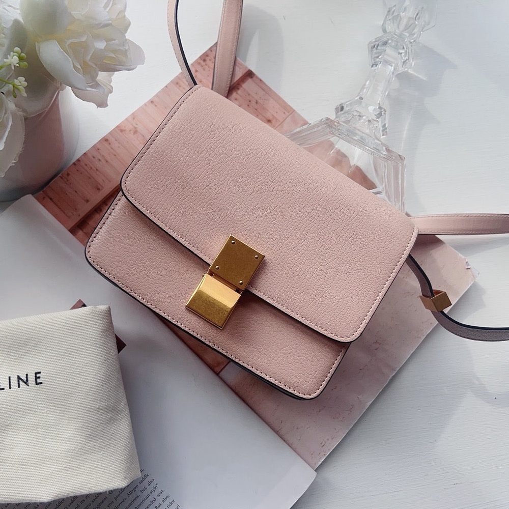 Celine Classic Mini Calf Box Bag Pink Gold